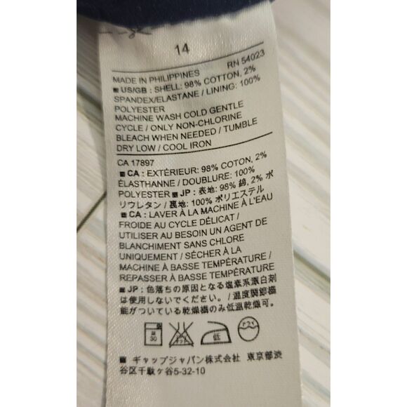 Banana Republic Navy Blue Floral Pencil Mini Skirt Size 14 - Picture 3 of 7